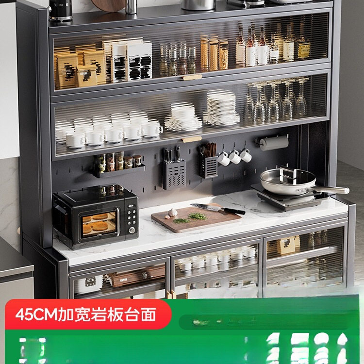 厨房置物架落地多层微波炉架子碗柜多功能收纳餐边储物柜橱柜柜子