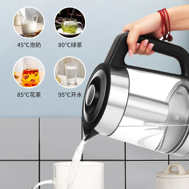 源头厂家恒温烧水壶 玻璃电热水壶 2.0L不锈钢LED灯快速电热水壶
