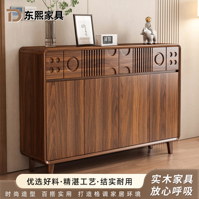中古风实木大容量玄关鞋柜