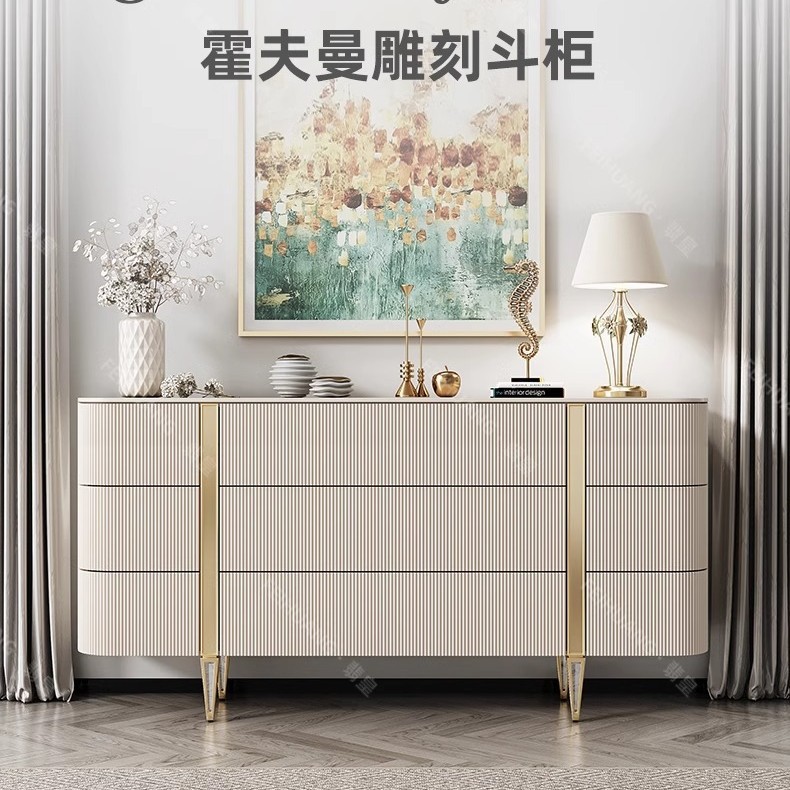 后现代轻奢斗柜别墅客厅靠墙置物餐边柜意式网红ins风储物抽屉柜