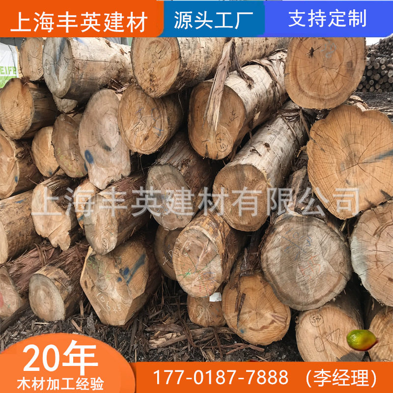 供应造型实木柱子 户外碳化圆木 建筑高密度耐腐木圆木