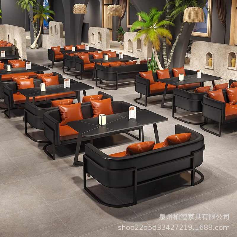 咖啡厅酒吧清吧烧烤店音乐餐吧商用小酒馆西餐厅卡座沙发桌椅组合