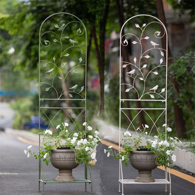 铁艺带底座爬藤花架户外植物攀爬架置物架花园庭院园艺展示架