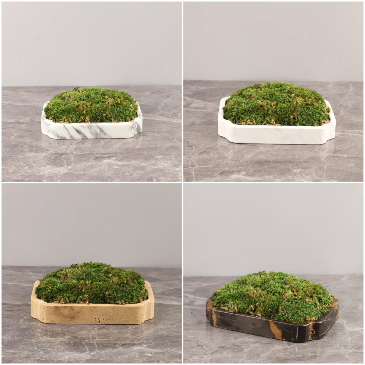 现代简约大理石永生苔藓盆景艺术花盆摆件客厅卧室玄关家居装饰品