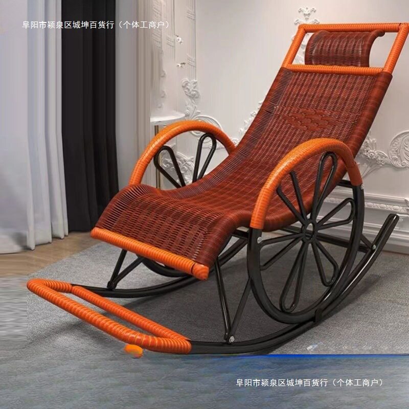 折叠藤躺椅老人防摔摇椅
