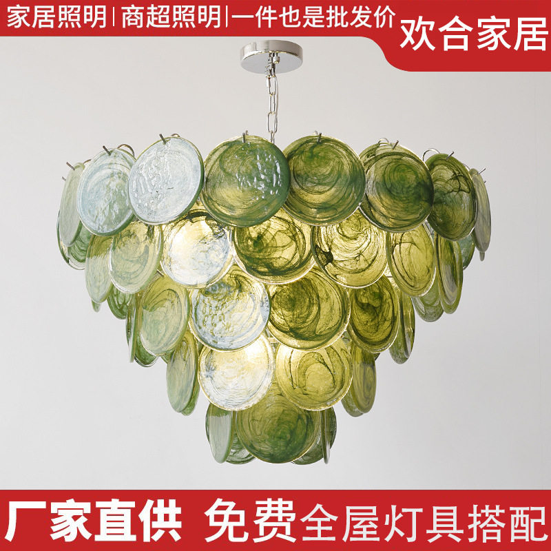 法式轻奢Murano穆拉若吊灯意大利复古别墅客厅餐厅艺术手工玻璃灯