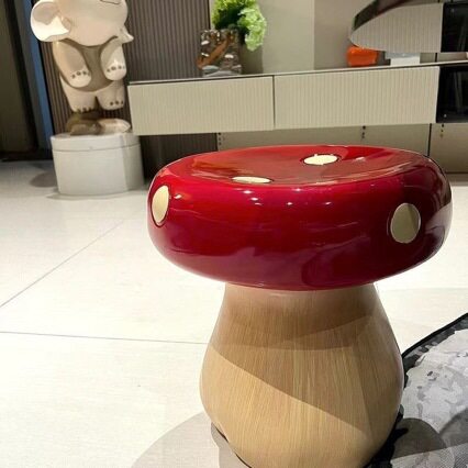 网红蘑菇可爱凳子摆件板凳奶油家用门口客厅换鞋玄关卧室创意家居