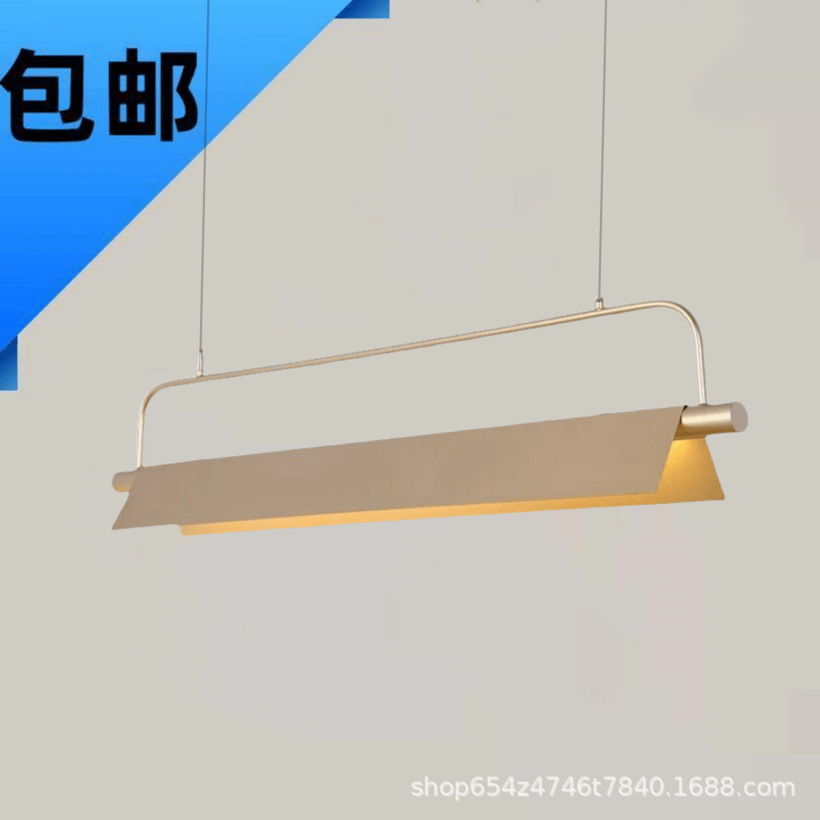后现代简约设计师艺术办公室工业风餐饮吧台餐厅书房长条餐桌吊灯