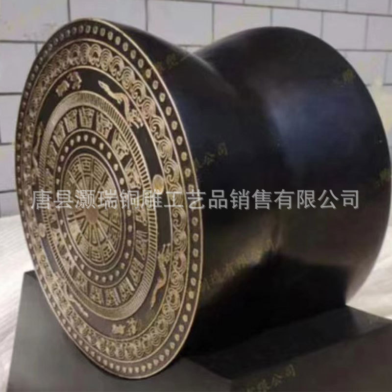铜鼓 青铜铸造敲鼓打击乐器 景观铸铜鼓 铸铜大型雕塑铜鼓雕塑