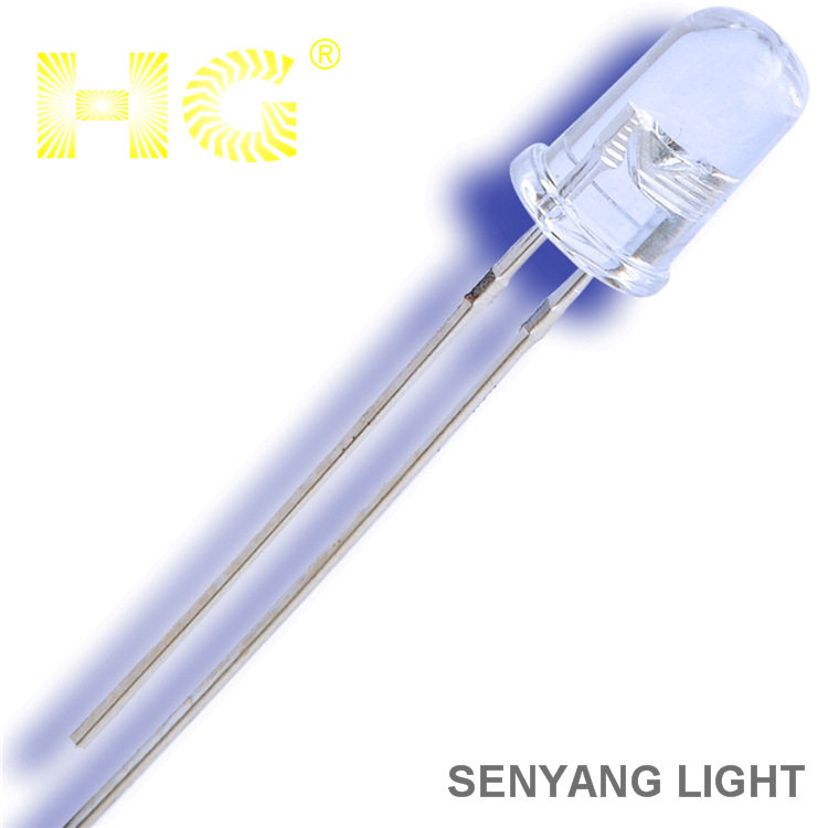5mmf5黄光透明长脚LED二管灯珠