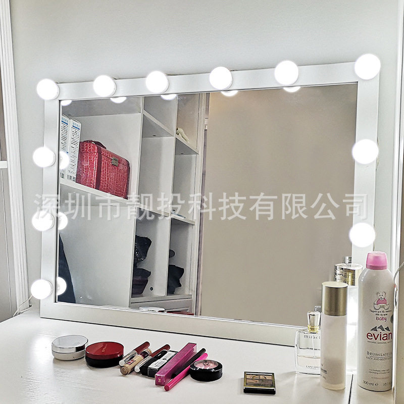 12个装工厂直销led化妆镜灯泡好莱坞镜前灯串隐藏旋转收线冷暖光