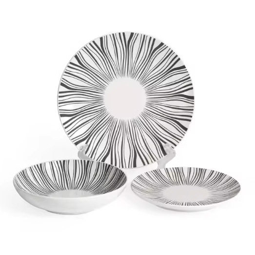 临沂出口18头印花套装陶瓷餐具18piece dinnerware set pad print