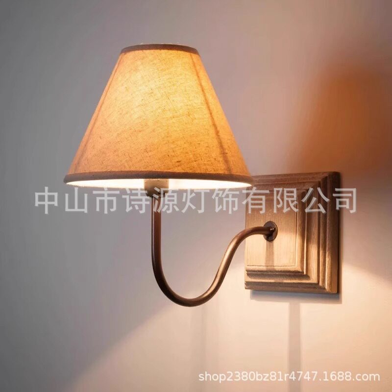 现代简约北欧布艺LED壁灯