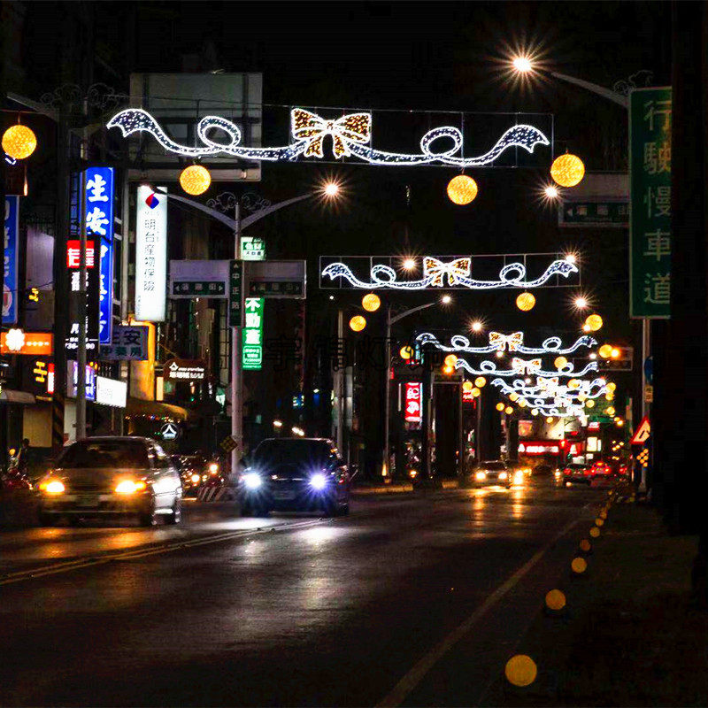 雪花主题LED跨街灯 LED图案过街灯 跨街灯兜帘灯 隧道横街灯