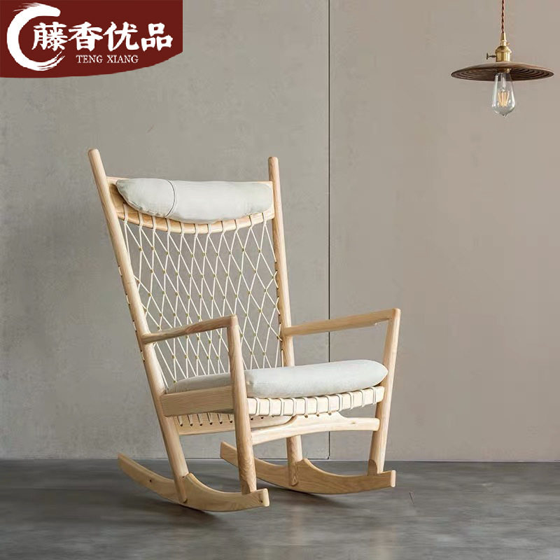 北欧实木藤香优品摇躺椅