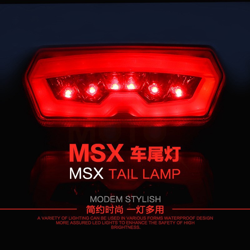 摩托车配件银钢小怪兽MSX125改装灯饰后尾灯带转向灯CBR65F刹车灯