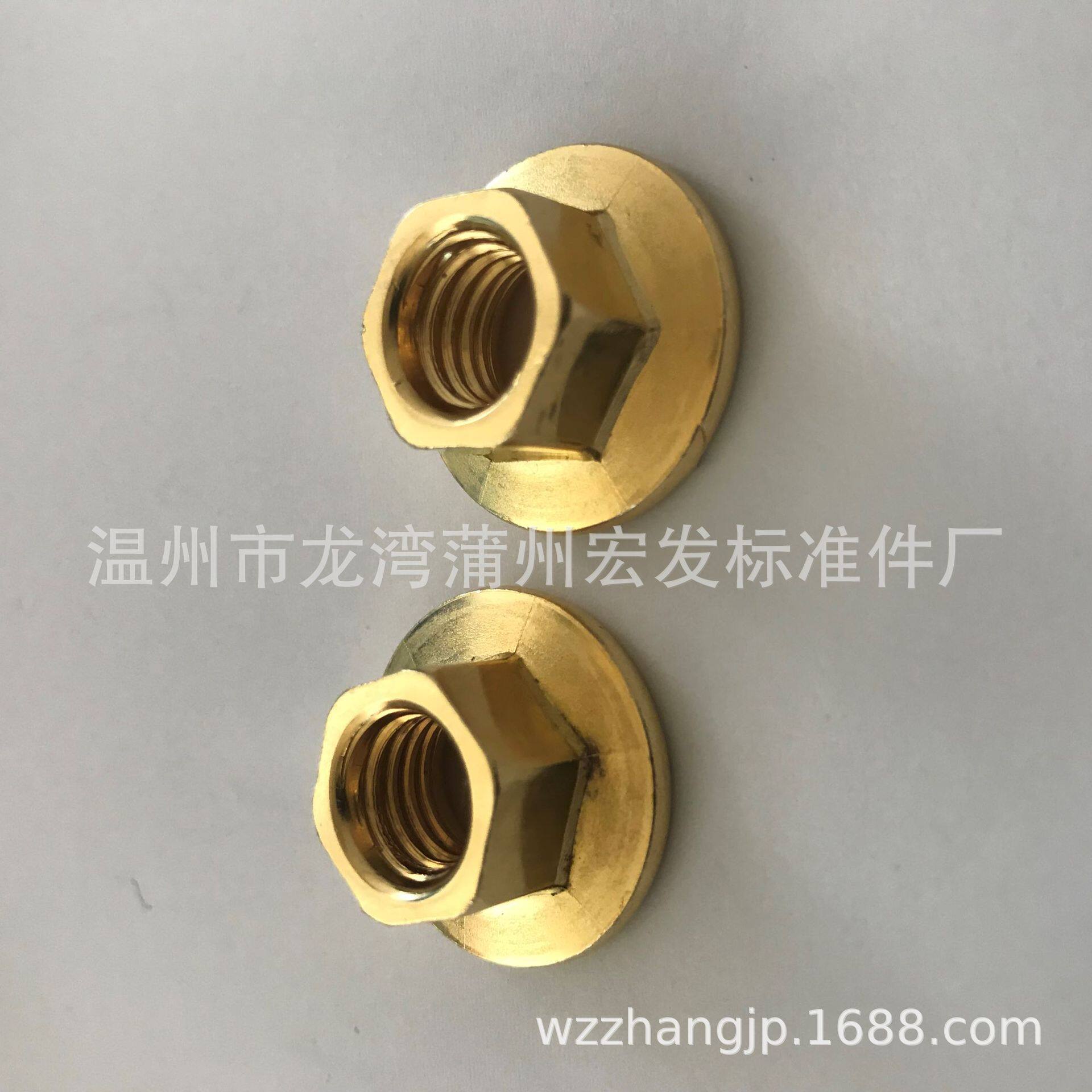 供应铜六角法兰螺母M4.M6包邮紧固作用螺丝铜质防滑锁紧法兰面