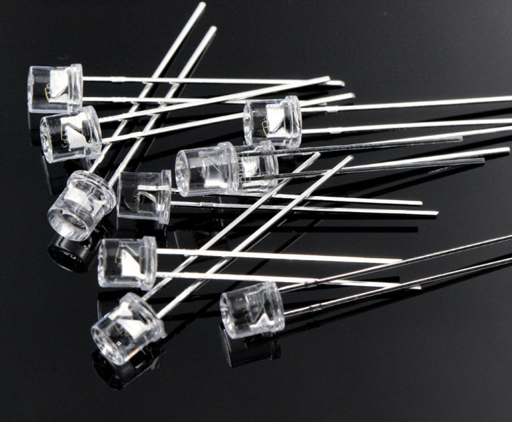 5mm透明红翠绿无极性LED二极管