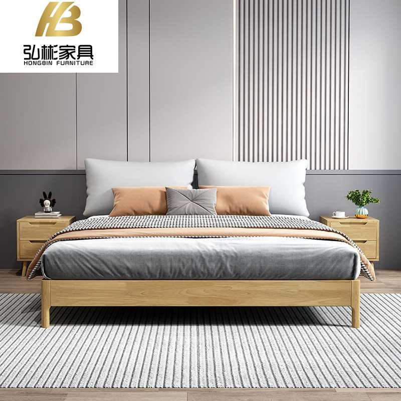 北欧简约矮床日式榻榻米床现1.2米1.5米全实木双人床无床头床架