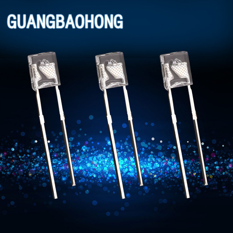 方形透明长脚白灯LED灯珠