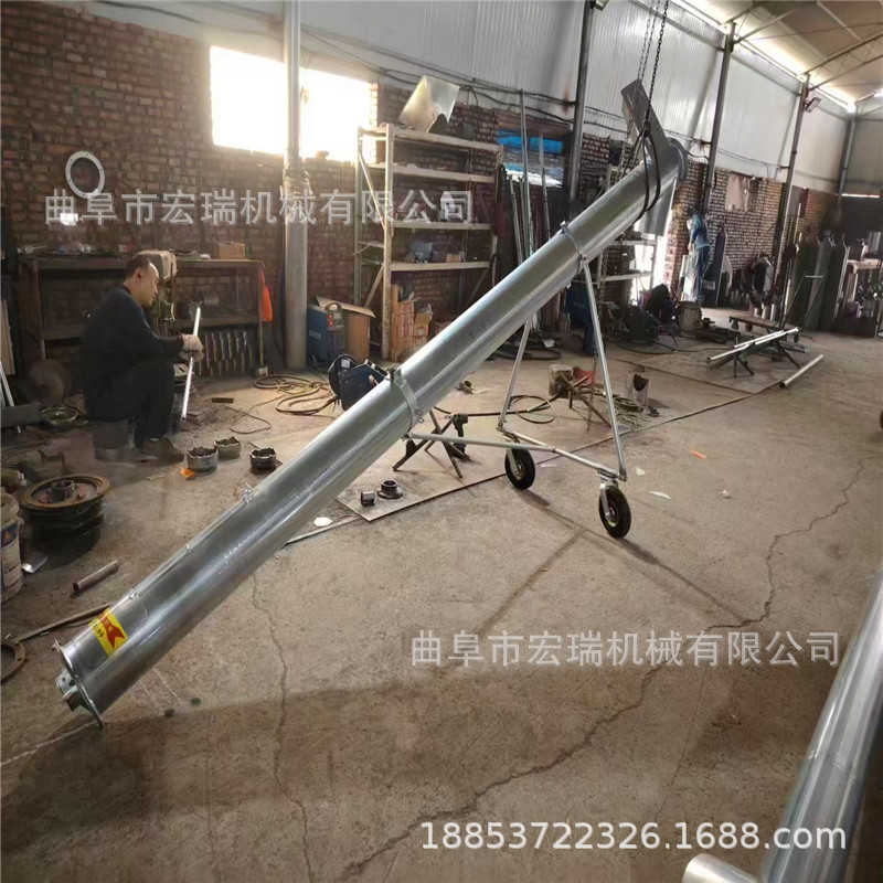 化粪池螺旋抽粪机 可移动清粪绞龙设备 倾斜热镀锌管排污机械