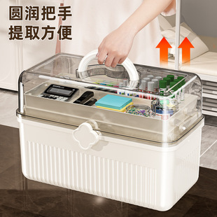 收纳箱家用桌面文具塑料整理书籍本杂物手提多功能医药工具储物盒