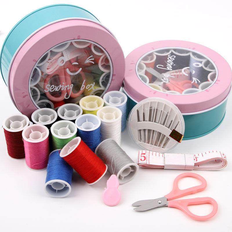 圆形开窗铁盒针线盒套装缝补工具家用学生针线套装收纳手缝针线包,居家布艺,针,淘宝优惠券,粉丝福利购,淘宝优惠卷