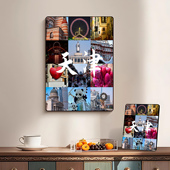 宝宝12个月生日周岁相框一岁金属照片墙摆台