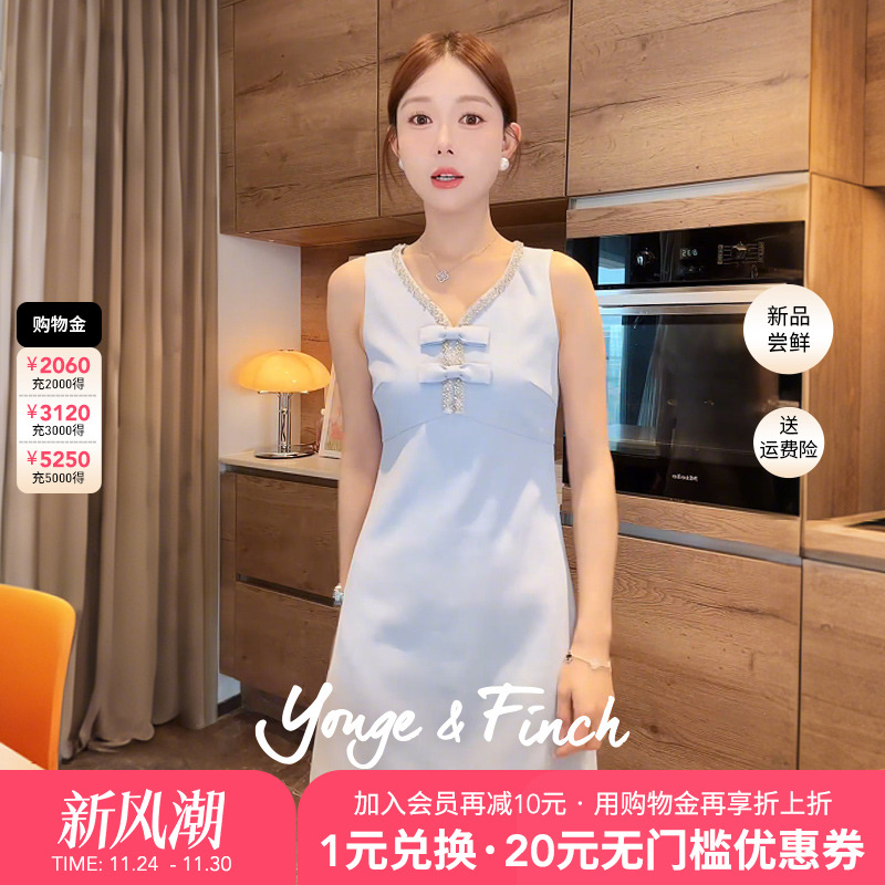 Yonge&Finch/扬芬缇2025夏季法式小众设计无袖A字女连衣裙KINSEYY