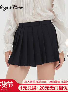 Yonge&Finch/扬芬缇2025秋季百褶裙女网球A字裙休闲半身裙PIERCEY