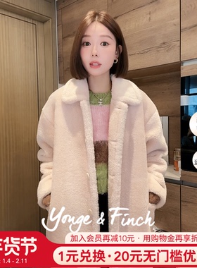 YongeFinch扬芬缇2025秋季款韩系中长款大衣加厚皮草外套BAYBERRY