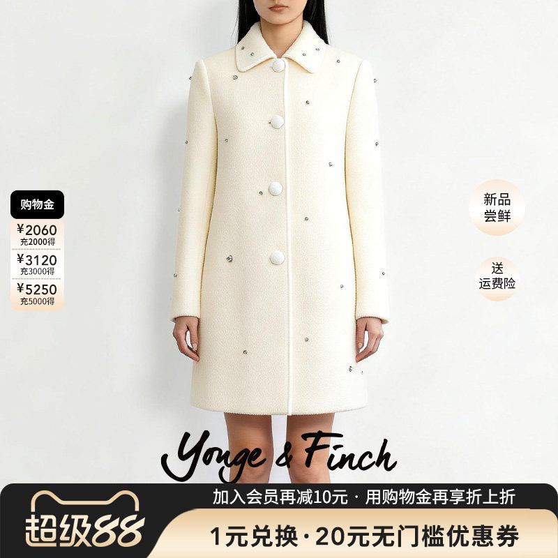 YongeFinch扬芬缇2026春季千金风中长款小香风长袖翻领外套FAITHY