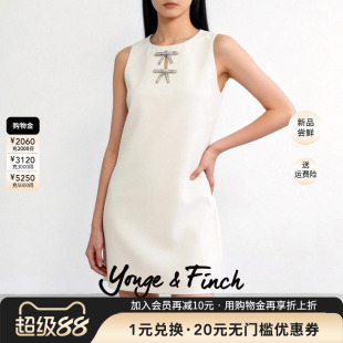博主推荐YongeFinch扬芬缇2026春款小香风白色无袖连衣裙ORINDAY
