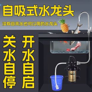 水龙头无自来水智能抽水泵洗手池洗菜自动水泵农村家用 厨房自吸式