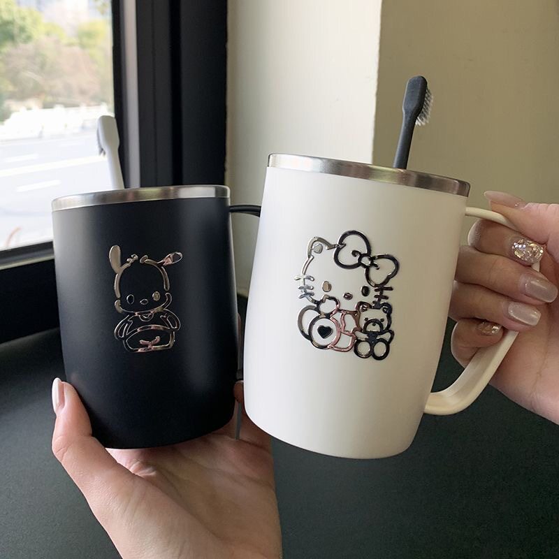 日式304不锈钢洗漱口杯防