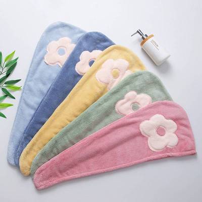 珊瑚绒浴帽女士加厚速干帽瞬间吸水包头巾双层速干毛巾浴帽干发帽