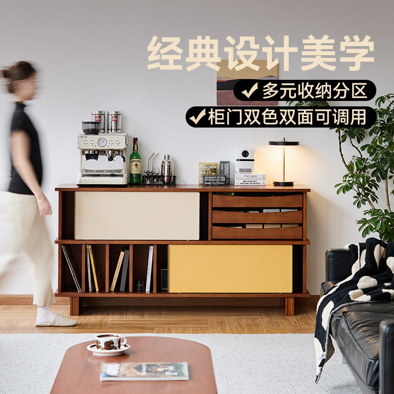 MUU中古斗柜复古实木边柜玄关柜客厅储物收纳抽屉柜推拉门餐边柜