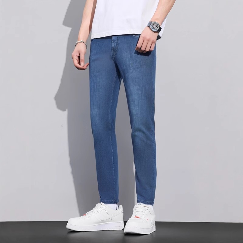 蓝色折扣牛仔德国五袋男裤MEYER