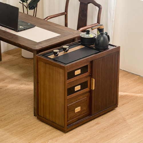 胡桃木茶水柜茶台茶桌边柜