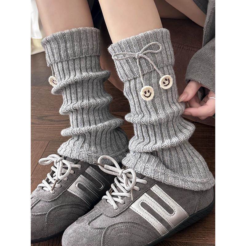 灰色袜套女秋冬款加厚保暖长筒袜日系jk小腿袜子腿套miu系堆堆袜