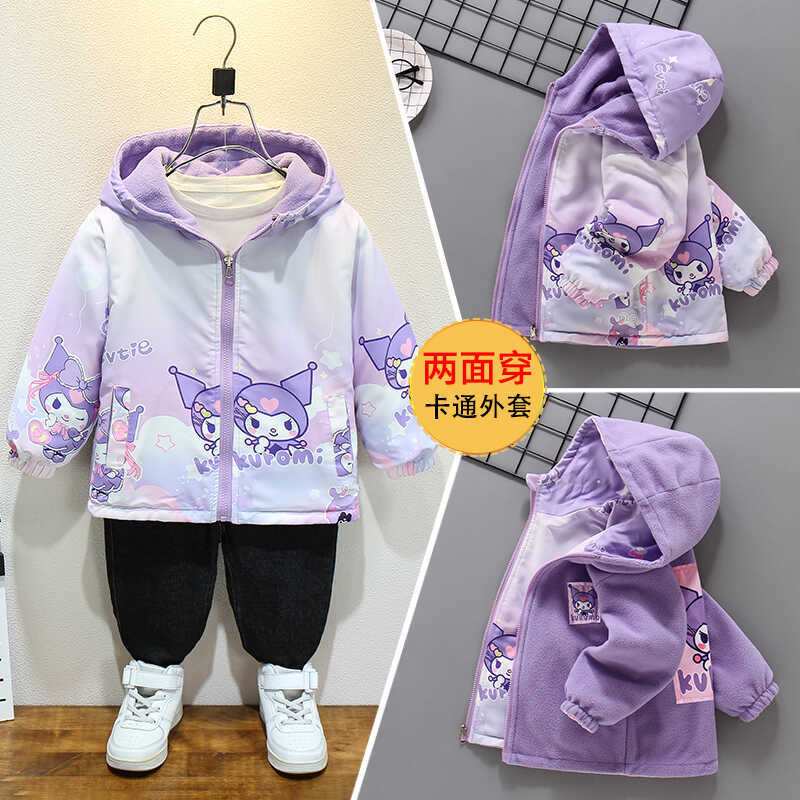 女童春秋加绒外套2025新款儿童韩版冲锋衣中大童女孩夹克洋气风衣