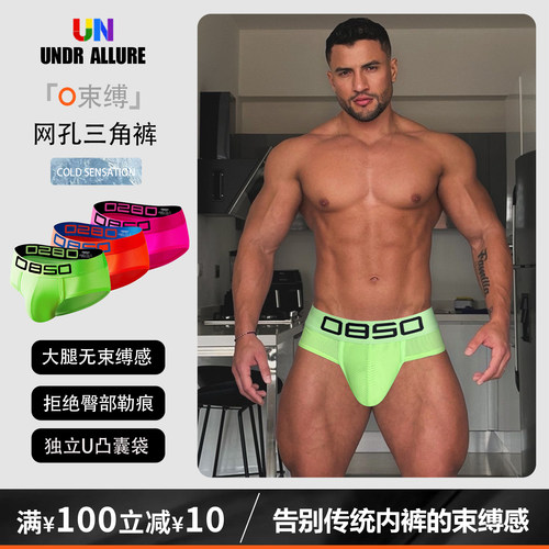 2条装网孔三角内裤性感运动透气