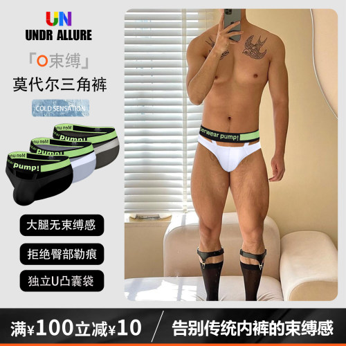 2条装莫代尔三角内裤吊环性感潮