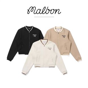 25秋冬季韩国malbon高尔夫服装女款运动休闲时尚立领羊绒长袖外套