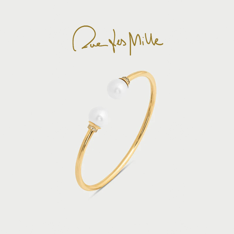 RuedesMille 珍珠开口手镯轻奢百搭手饰节日礼物送女友BR019M2AU