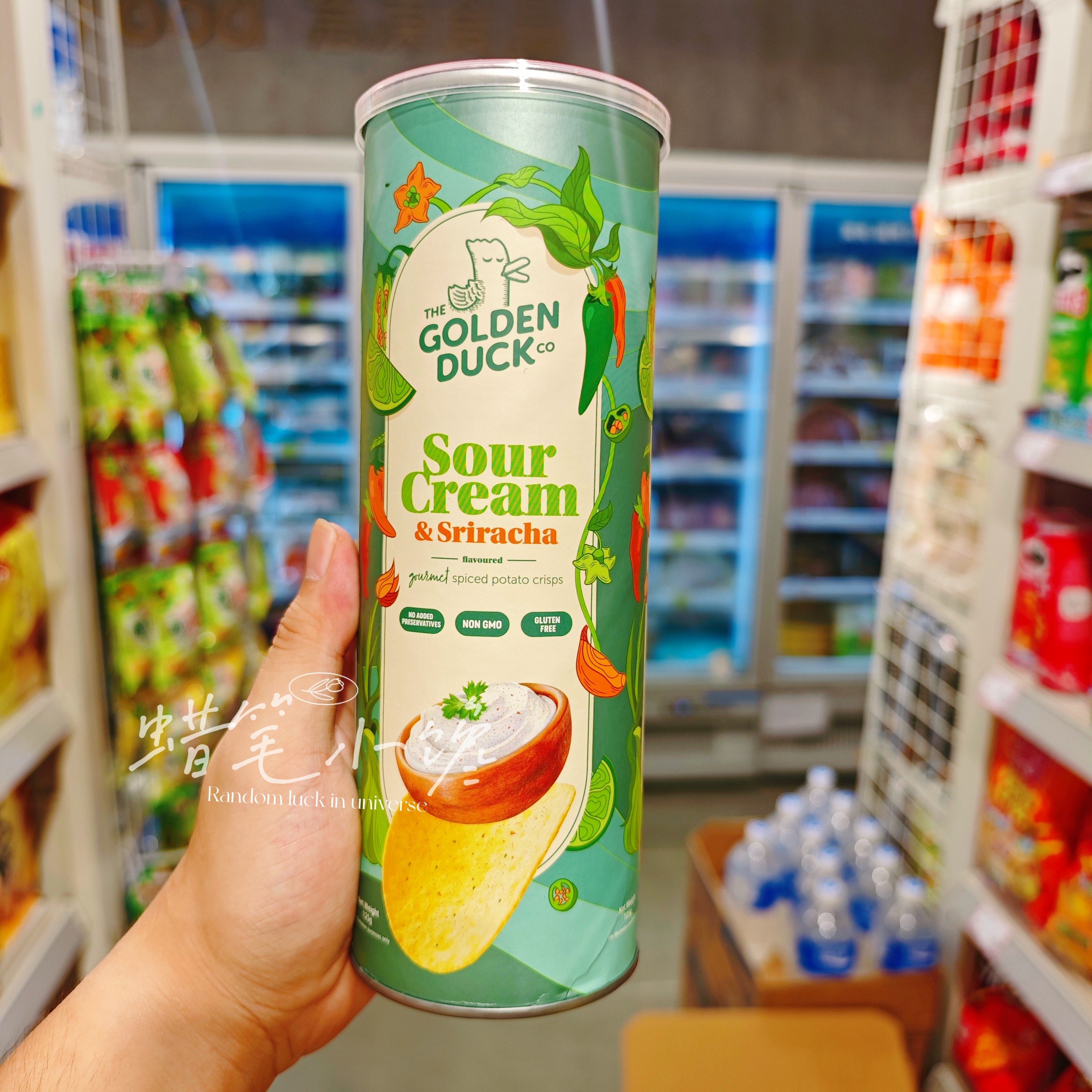 香港代购 马来西亚进口 金鸭 紫菜牛油忌廉薯片桶装125g休闲零食