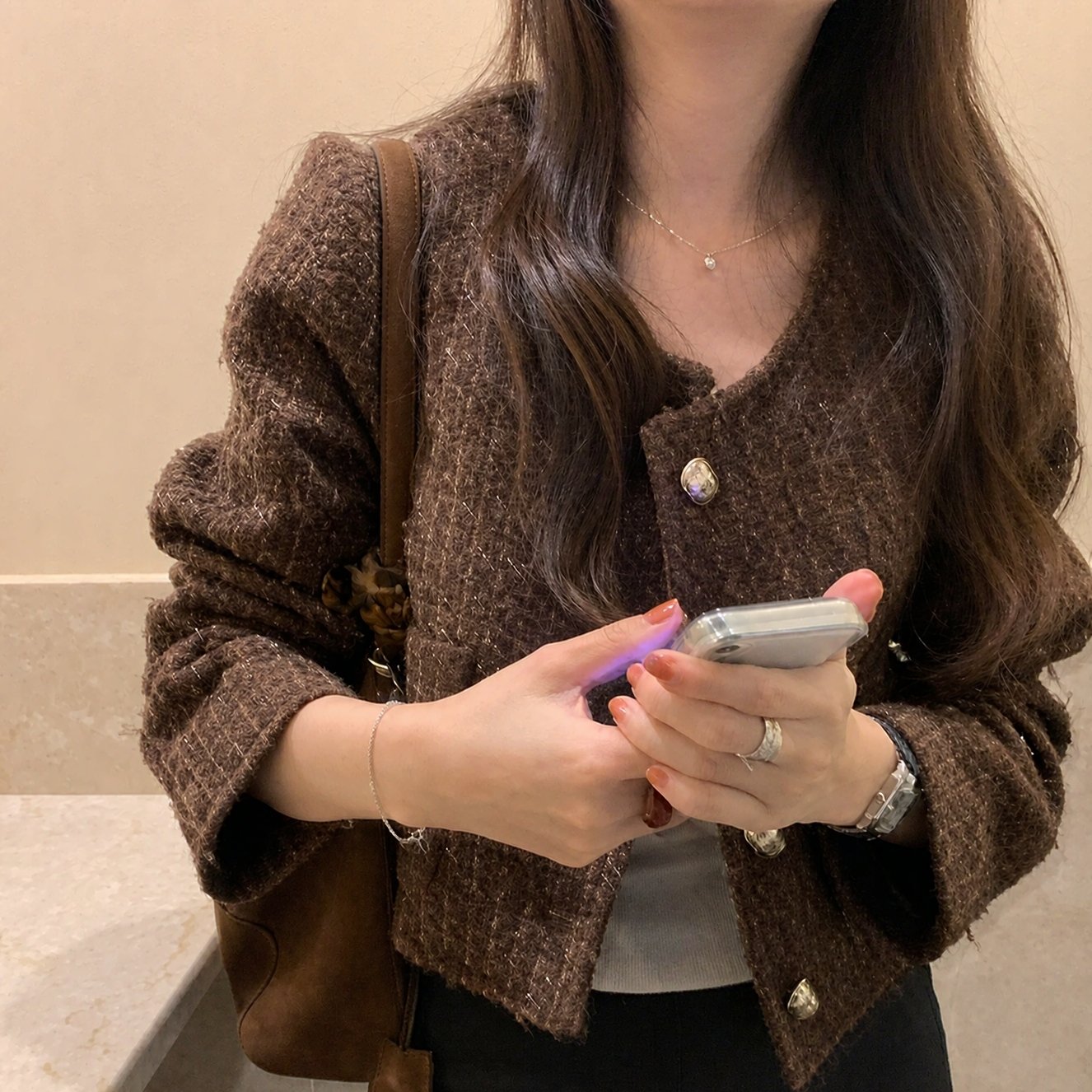 小香风粗花呢短外套女士2026新款春季今年流行爆款 韩系轻熟休闲