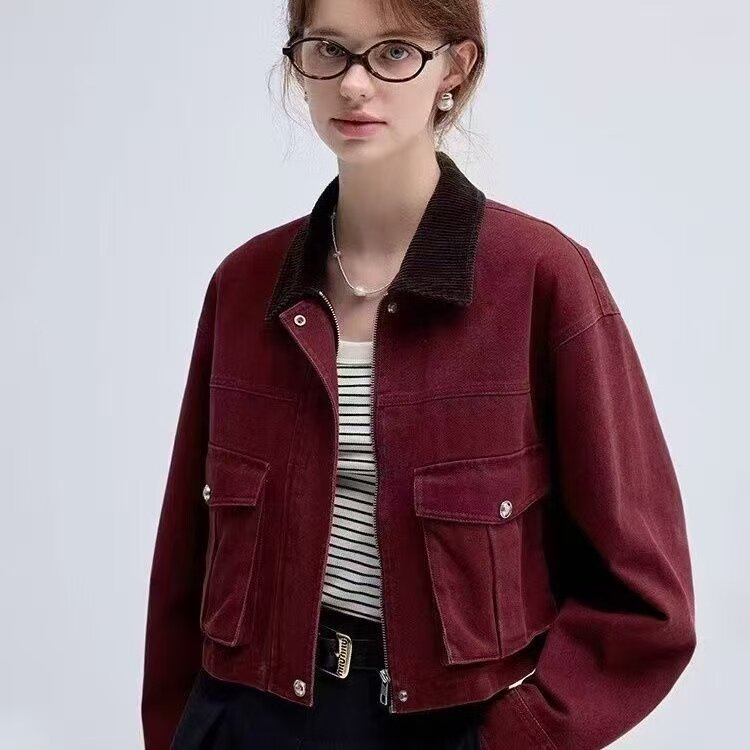 翻领外套女设计感小众百搭时尚休闲短款上衣秋季新款