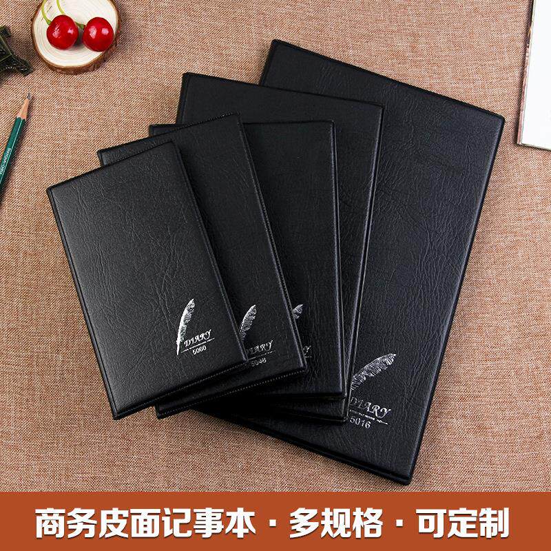 warmly笔记本定 制工厂a5商务记事本简约a6黑色皮面小本子
