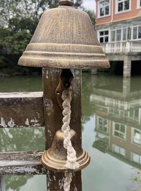 超大号复古铸铁门铃铃铛 庭院挂饰壁饰铁艺摇铃 店铺咖啡装饰挂件